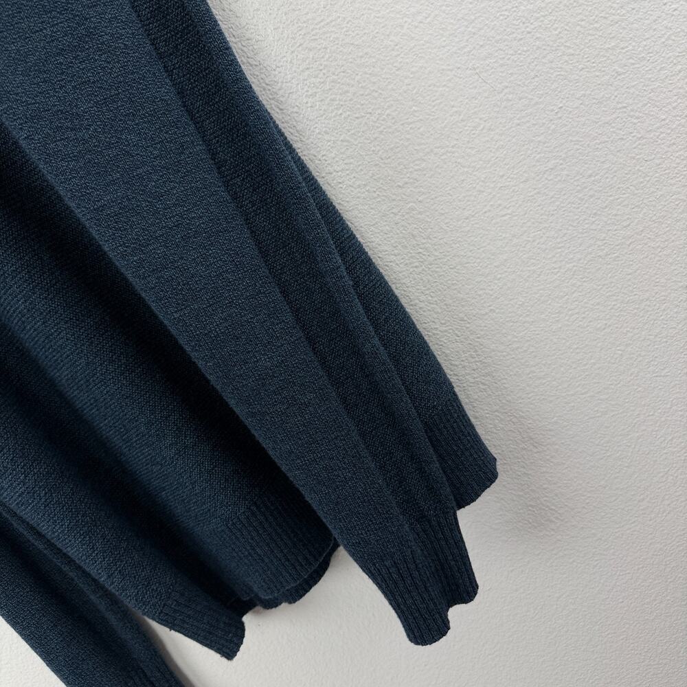 Smartwool Ripple Ridge Sweater Mens Medium Blue Half Zip Ribbed Merino Blend * - Picture 5 of 11